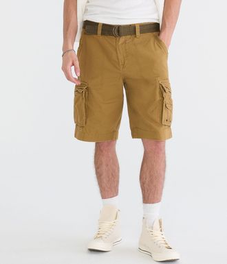 A&eacute;ropostale Mens Mens Solid Belted Cargo Shorts*** Black