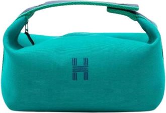 Herm&egrave;s Pre-owned Mini Bags, female, Blue, Size: ONE SIZE Pre-owned Canvas Pouch