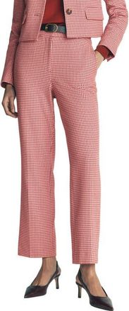 Boden Canonbury Ankle Trousers in Pink/brown Puppytooth at Nordstrom, Size 14