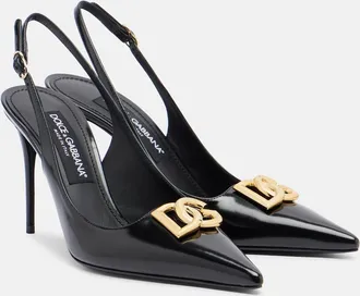 Dolce & Gabbana Lollo DG patent leather slingback pumps