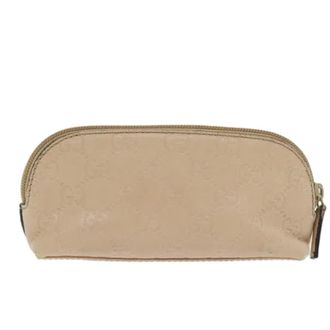 Gucci Pre-owned Mini Bags, female, Beige, Size: ONE SIZE Pre-owned Vintage GG Canvas Pouch