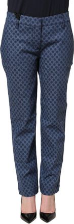 Dolce & Gabbana Womens Blue Polka Dotted Slim Fit Capri Denim Jeans Cotton Elastane Clothing