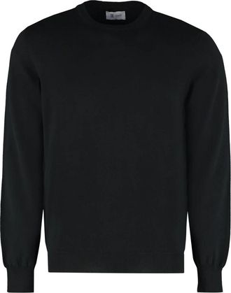 THE (ALPHABET) The (Knit) - Katoenen trui met ronde hals - Heren - Ronde hals truien - Zwart - XL - Katoen - Truien & Vesten