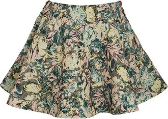 Ganni Tapestry Patterned-jacquard Woven Mini Circle Skirt - Multicoloured - 38 (UK10 / S)