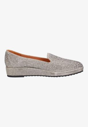 L'Amour Des Pieds Womens Correze Embellished Loafer In Pewter