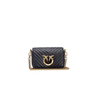 Pinko Cross Body Bags, female, Black, Size: ONE SIZE Love Mini Top Handle Simply 6 Cl Vitello Seta