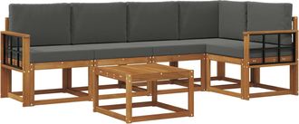 vidaXL Conjunto De Sof&aacute;s De Exterior 6 Uds. Natural Y Antracita Vidaxl