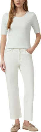 s.Oliver Rundhalsshirt S.OLIVER, Damen, Gr. 34, sky blau stripe, Jersey, Obermaterial: 95% Baumwolle, 5% Elasthan, gestreift, tailliert h&uuml;ftbedeckend, tiefer R