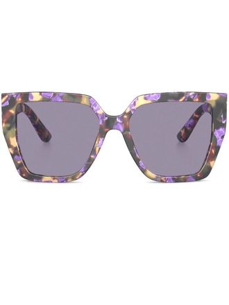 Dolce & Gabbana Eyewear oversize-frame sunglasses - women - Acetate - 55 - Blue