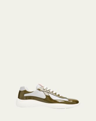 Prada Mens Americas Cup Patent Leather Sneakers