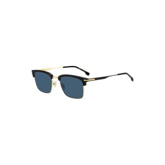 BOSS Blue-lens sunglasses with black and gold-tone frames