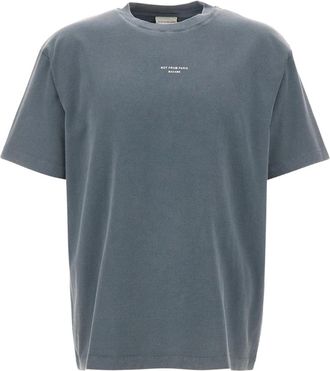 Dr&ocirc;le de Monsieur Klassiek Slogan T-Shirt - Heren - Tops - Grijs - Maat: S Katoen