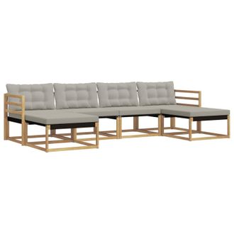vidaXL Conjunto De Sof&aacute;s De Exterior 6 Pcs Blanco Y Gris Claro Vidaxl