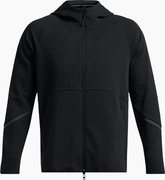 Under Armour Mens Unstoppable Hooded Full Zipper Textured Zipped Pocket Jacket - Black - Size: 42/Regular