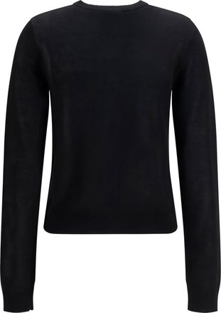 Ganni Womens Cardigan Diamond Pattern Black Cotton Sweater