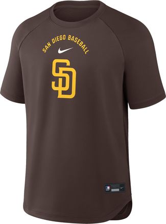 Nike San Diego Padres Authentic Collection Batting Practice Pregame Nike Mens Dri-FIT MLB Top in Brown | 04HG927ZPYP-7DX