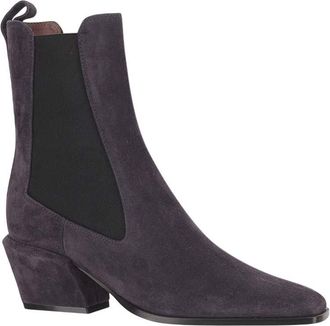 PARIS TEXAS Dark Purple Suede Ankle Boots