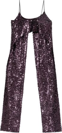 Paco Rabanne Top smanicato con paillettes - Viola