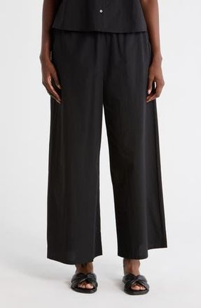 Eileen Fisher Organic Cotton Wide Ankle Length Pants in Black at Nordstrom Rack, Size Xx-Small