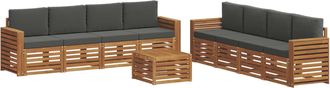 vidaXL Conjunto De Sof&aacute;s De Exterior 9 Uds. Natural Y Antracita Vidaxl
