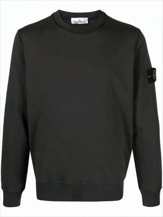 Stone Island Long-Sleeve Black Crewneck Sweatshirt