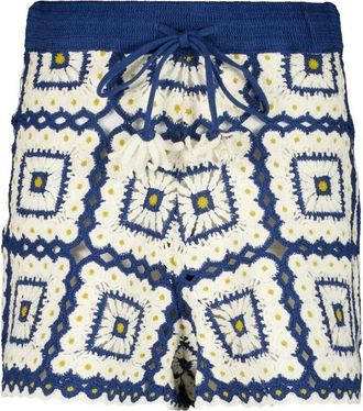 Alemais Korte Broeken, Dames, Veelkleurig, XS, Katoen, Dolly Patchwork Haak Shorts