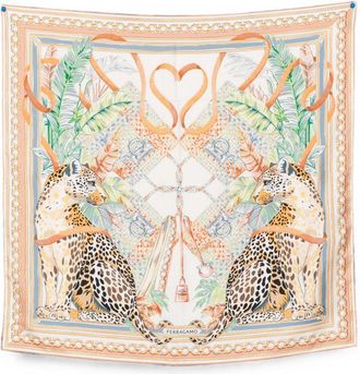 Ferragamo bedrukte zijden Foulard