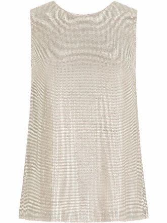Dolce & Gabbana rhinestone-embellished tank top - women - Fabric - 38 - Neutrals