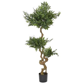 Beliani Planta Artificial En Maceta Rusco De Interior Decoraci&oacute;n De Pl&aacute;stico 166 Cm Ruscus Tree