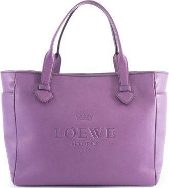 Loewe Purple Leather Tote Bag (Pre-Owned)