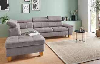 Exxpo Sofa Fashion Ecksofa »Enya, aufwendige Detailverarbeitung, hoher Sitzkomfort, bequem, L-Form« mit Kopfteilverstellung, wahlweise Bettfunktion u. Bettkasten