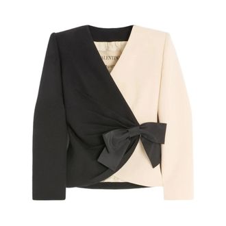 Valentino Wool Crepe Jacket With Contrasting Bow