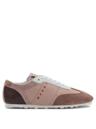 Marni Womens Leather Sneaker With Logo - Rose Gold - Size EU 40