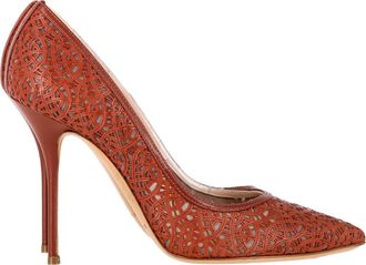 Casadei Pre-owned Womens Pointed Lasercut Pumps in Brown Leather - Mocha - Size UK 5