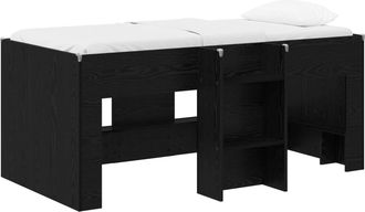 vidaXL Marco De Cama Alta Para Ni&ntilde;os Roble Negro 80 X 160 Cm Vidaxl