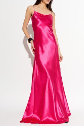 Alaia Silk Dress With Straps, Womens, Pink