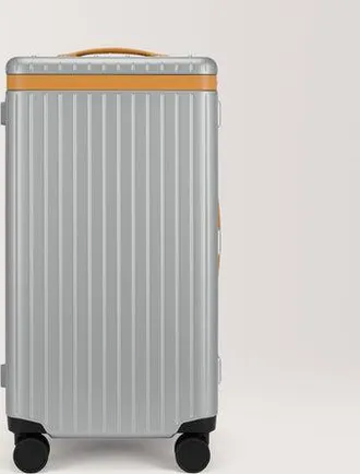 Carl Friedrik Trunk Luggage - Hard case in Polycarbonate and Aluminium - Silver / Tan