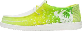 HeyDude Hey Dude Wally Margaritaville | Mens Shoes | Mens Slip-on Loafers | Comfortable & Light-Weight, White/Lime, 6 UK