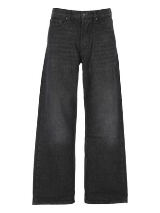 Applied Art Forms washed-effect wide-leg jeans - men - Cotton - 30/32 - Black