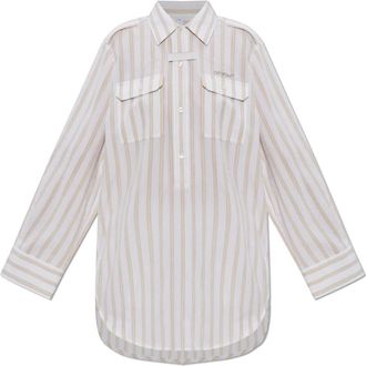 Off-white Jurk in overhemdstijl - Dames - Shirt Kleedjes - Wit - L - Katoen - Kleedjes
