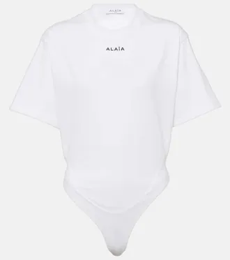 Alaia Ala&iuml;a Fluid cotton jersey bodysuit