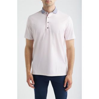 Greyson Coral Dreams Performance Polo in Pink Sky at Nordstrom, Size Xx-Large