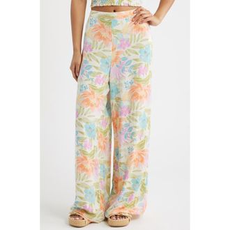Rip Curl Catalina Island Wide Leg Pants in Orange Multi at Nordstrom, Size Xx-Large