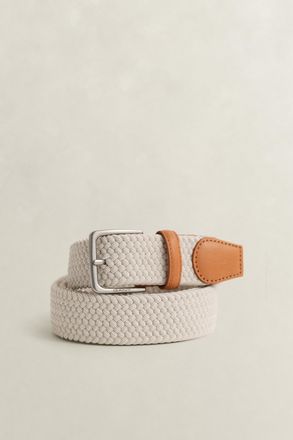 GANT Men Braided Elastic Belt (100/40) PUTTY