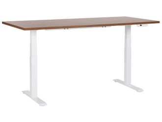 Beliani Escritorio regulable de derivado de madera marr&oacute;n