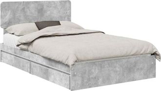 vidaXL Storage Bed Concrete Grey 135 x 190 cm Engineered Wood vidaXL