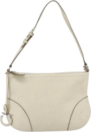 Ferragamo Pre-owned Shoulder Bags, female, Beige, Size: ONE SIZE Pre-owned Gancini shoulder bag