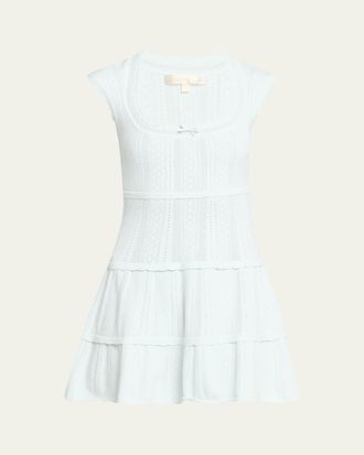 LoveShackFancy Laighton Pointelle Knit Mini Dress