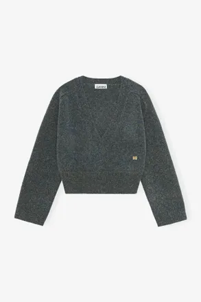 Ganni Blue Coral Jumper in Brushed Mohair - Size XXS Wool