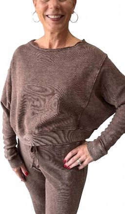 La Made Maggie Comfort Pullover Sweatshirt In Brown